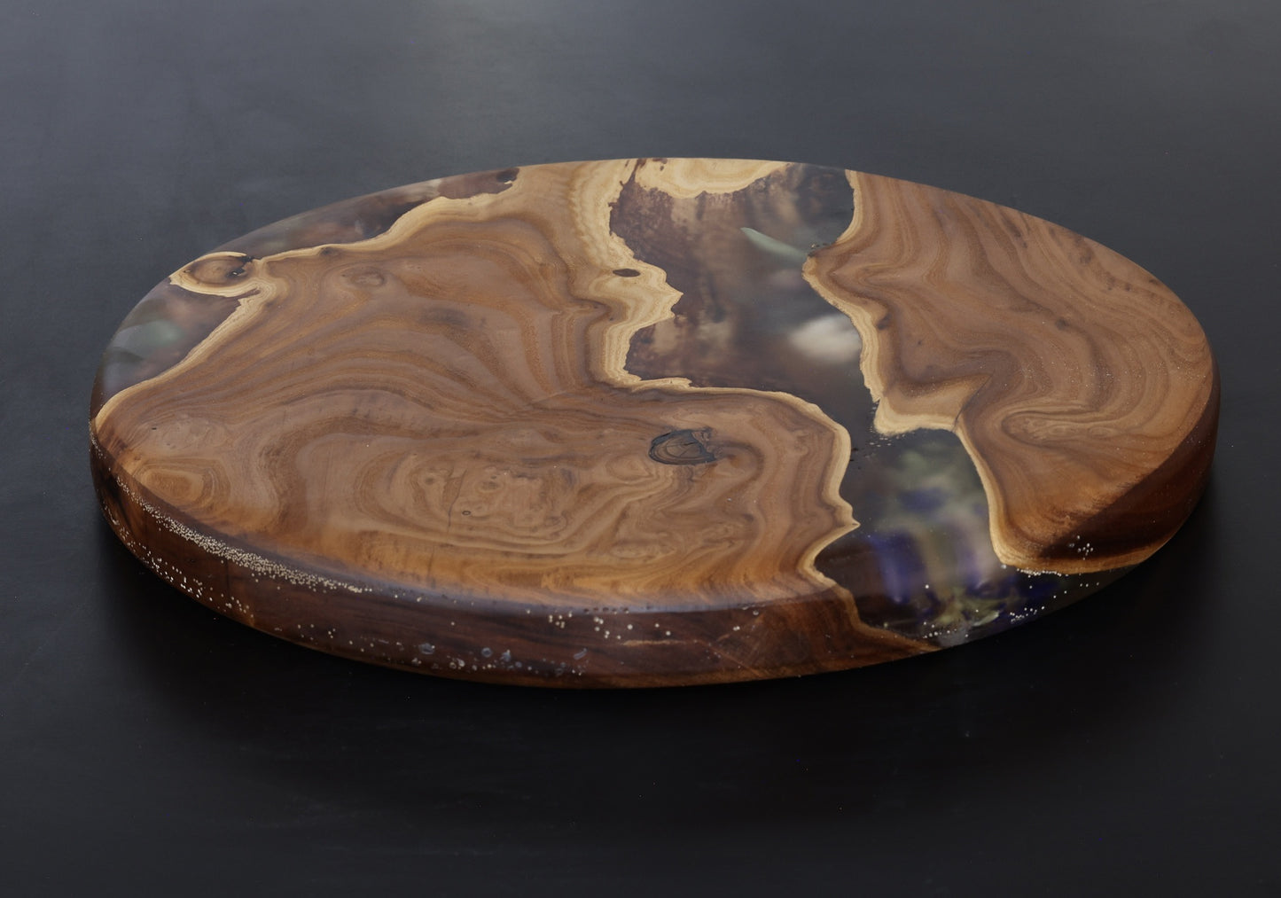 Real flower & wood serving tray